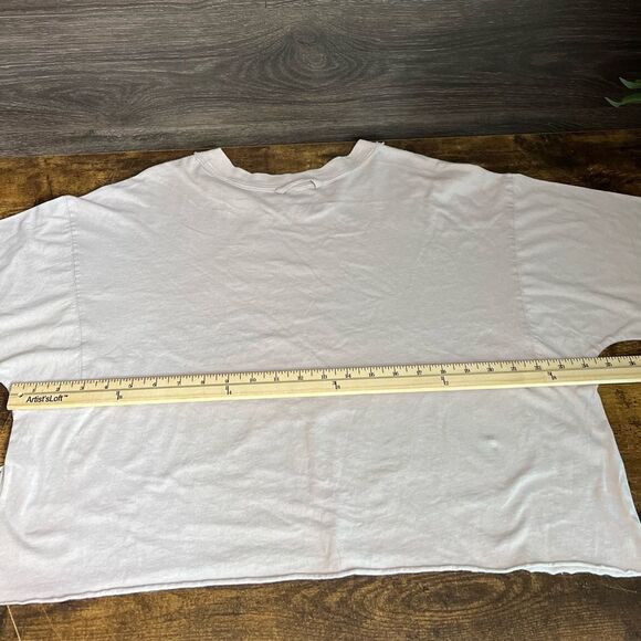 Free People Movement Inspire Oversized Logo Cropped Tee, Oyster Combo-Small. NWT - Picture 11 of 13